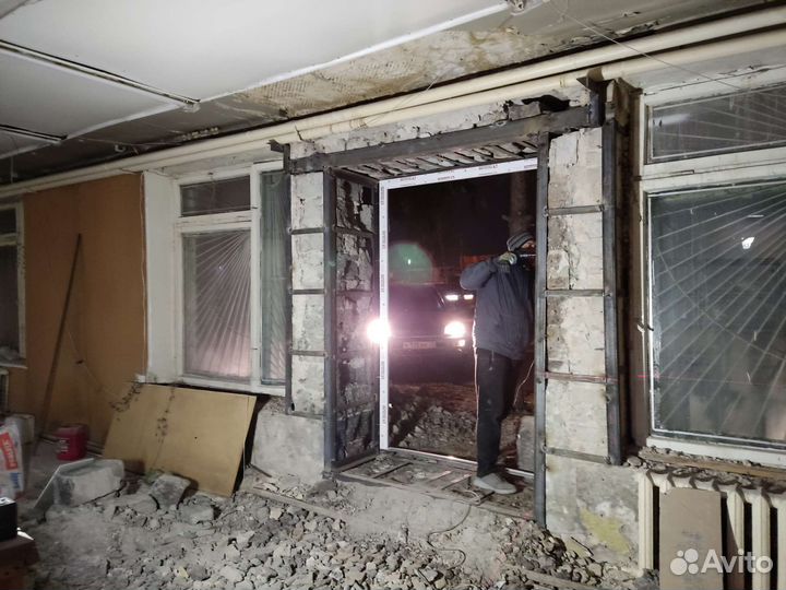 Проёмы в несущих стенах. Алмазная резка. Переплан