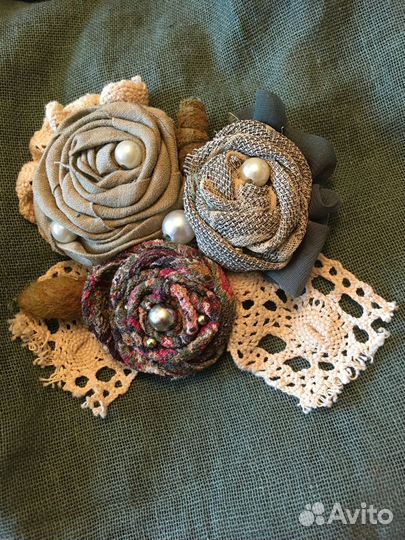 Брошь ручной работы в стиле бохо