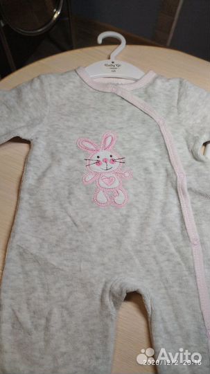 Комбинезон 68(6 мес)велюр, хлопок 100%