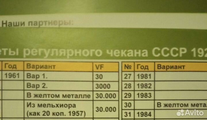 Монета 20к. 1961г