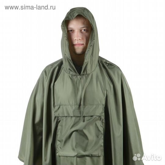 Плащ-дождевик с карманом, взрослый, водоотталкиваю