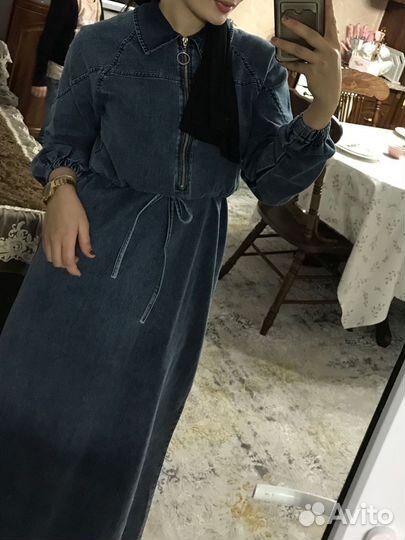 Джинсовый халат.Платье