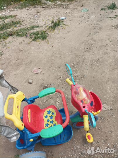 Трехколесный детский велосипед с ручкой бу