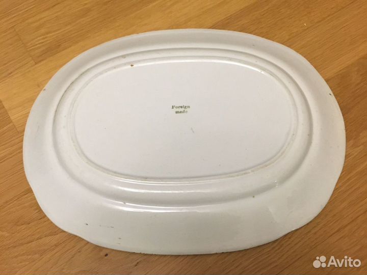 Блюдо овальное антикварное дореволюционное