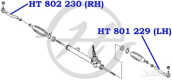 Наконечник рулевой тяги, левый