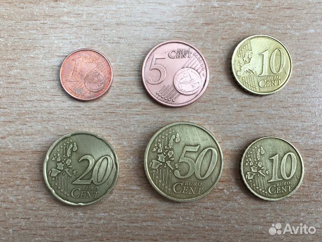 Евро, центы монеты