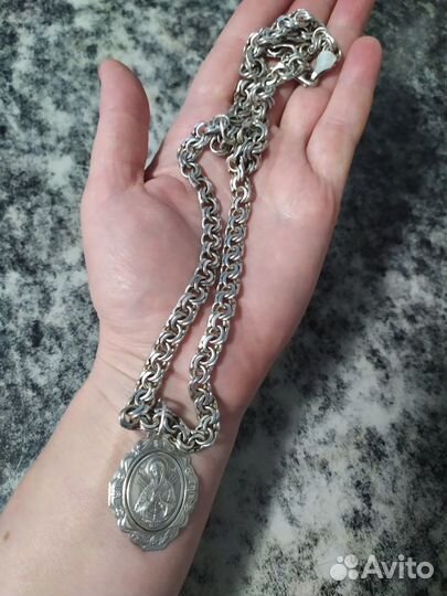 Мужская серебряная цепь