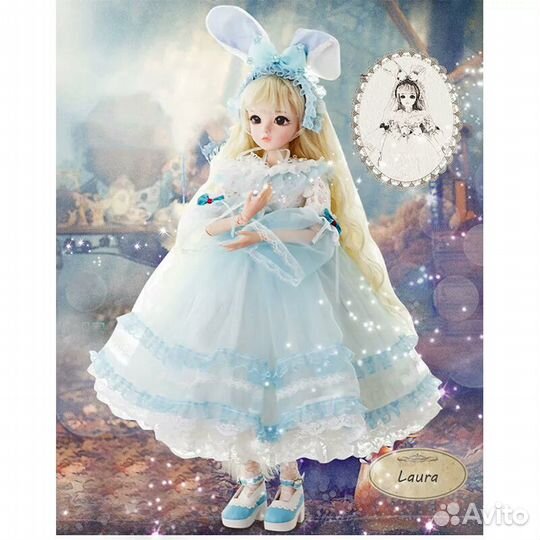 Коллекционная Кукла Шарнирная BJD 1/3, 60 см Зайка