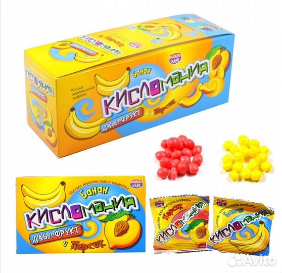 Конфеты жевательные Кисломания фрукт 30 штук