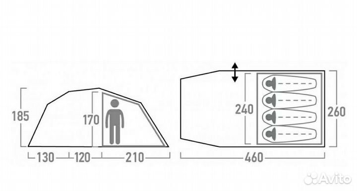 Новая палатка Outventure Trenton 4 с гарантей