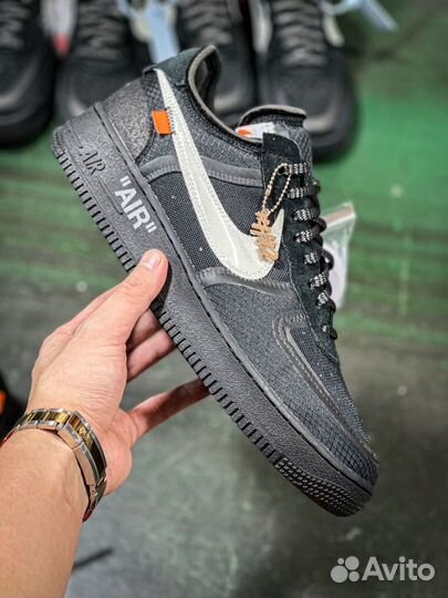 Кроссовки Nike Air Force 1 Off-White black the ten