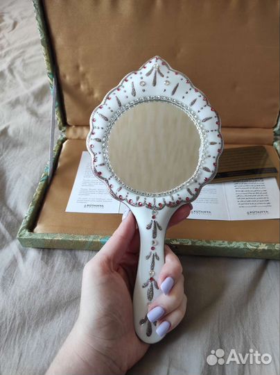 Подарочное ручное зеркальце фарфор