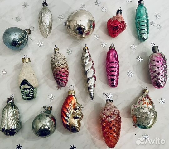 Елочные игрушки СССР и набор елочных игрушек СССР