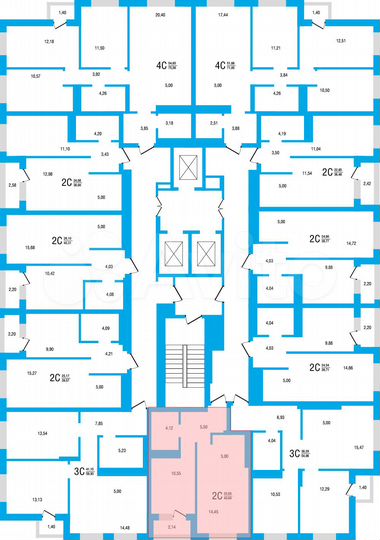 2-к. квартира, 40,7 м², 9/22 эт.