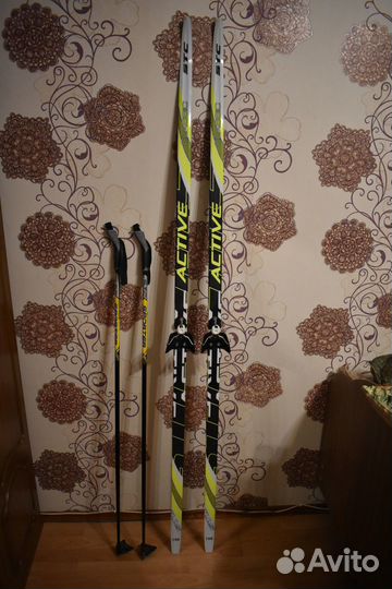 Лыжи беговые active с палками