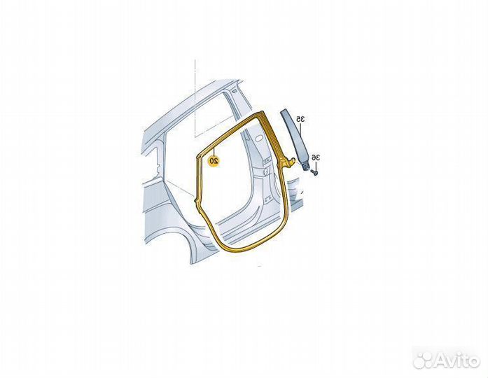 Уплотнитель заднего правого проема двери Audi A5