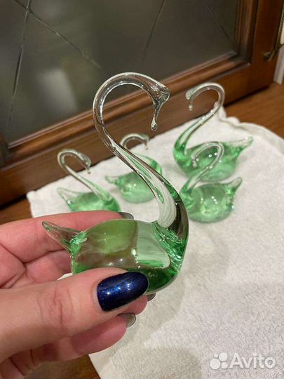 Лебеди цветной хрусталь