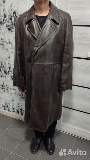 Кожаное пальто мужское винтаж