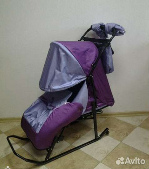 Санки-коляски с колесами на полозьях