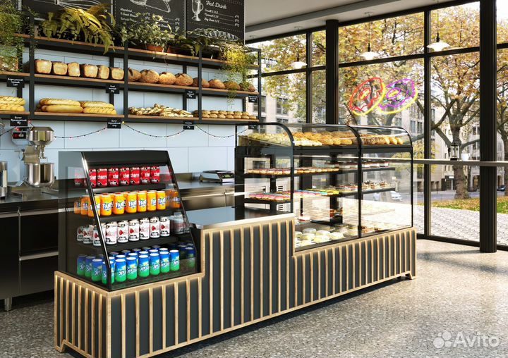 Кондитерская витрина Carboma KC70 VV 1,3 2.0 Бронз