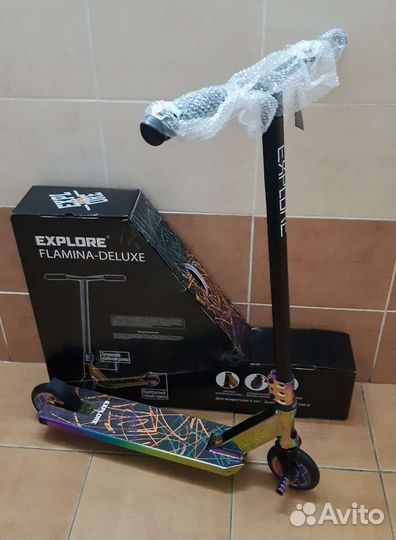 Трюковой самокат Explore Flamina Deluxe Neo Chrome