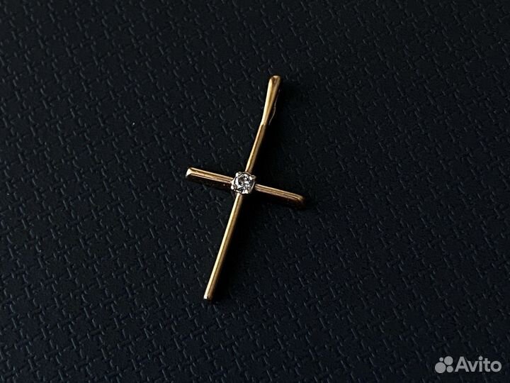 Золотая подвеска крестик