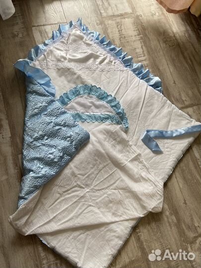 Голубой конверт на выписку демисезонный