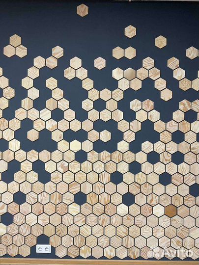 Деревянная декоративная плитка соты