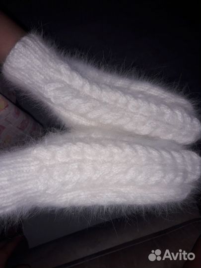 Варежки из пуха норки. Отличный подарок