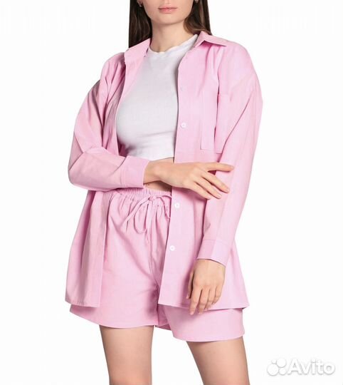 Костюм льняной шорты и рубашка