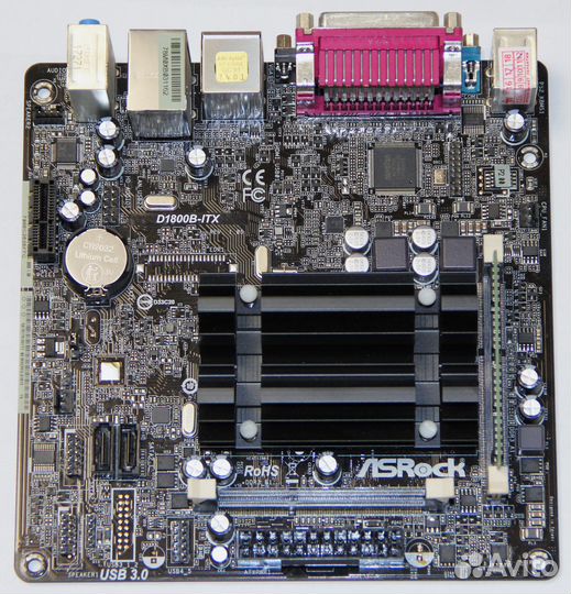 Бесшумный мини ASRock D1800B-IT+Celeron 2.4Ghz+4Gb