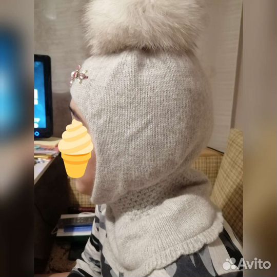 Шапка шлем на девочку 52-54