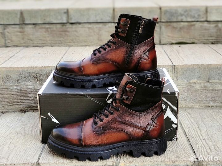 Ботинки кожаные зимние стиль Timberland Merrell