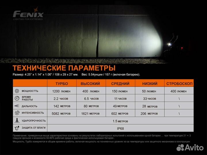 Велофара Fenix BC21R V3.0 новинка 1200 люмен