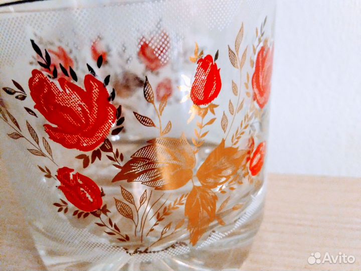 Набор 4стакана +ведро с щипцами.Чехия.Новый