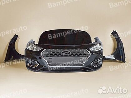 Передний бампер Hyundai Solaris 2 2017-2020 в цвет