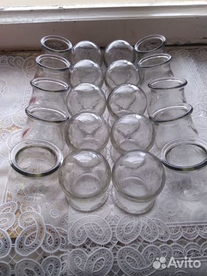 Банки медицинские, новые из толстого стекла.20шт