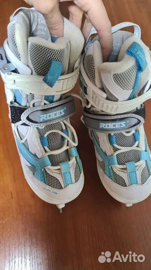Коньки фигурные roces детские раздвижные, р.30-33