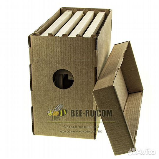 10 шт. Ящик для пчелопакета на 4 рамки Дадан (гофр