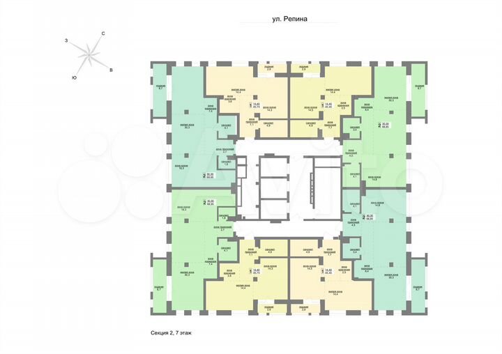 2-к. квартира, 69,9 м², 7/31 эт.