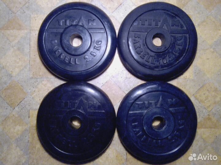 Гантели обрезиненные по 2,5 и 1,25 кг