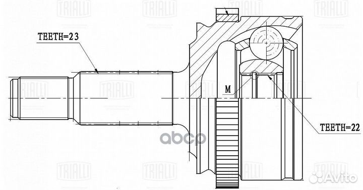 ШРУС LADA vesta SW 15- нар. (22 шлц.) GO 839 Tr