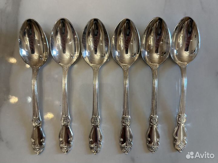 Чайные ложки серебряная роза мельхиор