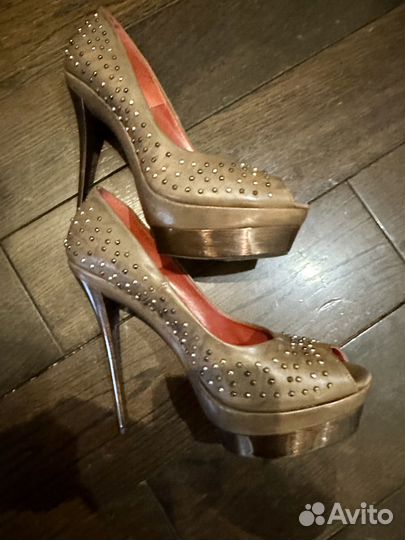 Туфли на высоком каблуке; Стрипы 40-41 размер кожа