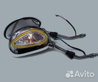 Зеркала (075А) хром каплевидные объемные с фальшпо