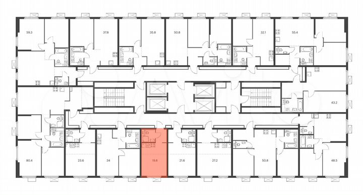 Квартира-студия, 19,8 м², 27/33 эт.