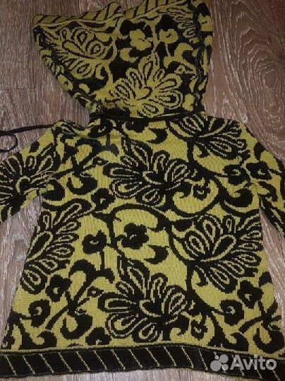 Свитер теплый John Galliano Dior Диор узор цветы