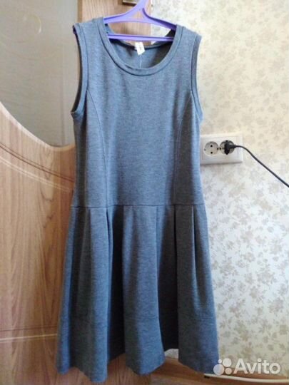 Школьный сарафан 140 серый