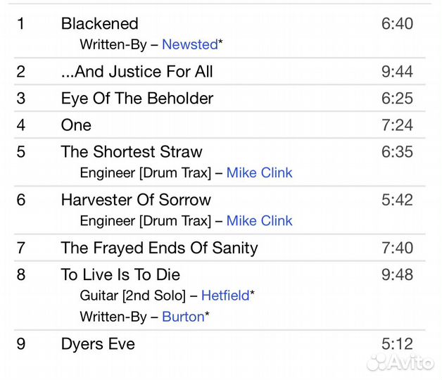 Metallica -.And Justice For All CD Rus