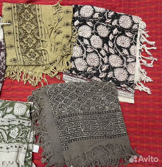 Платок, кубовая набойка/Платок на голову